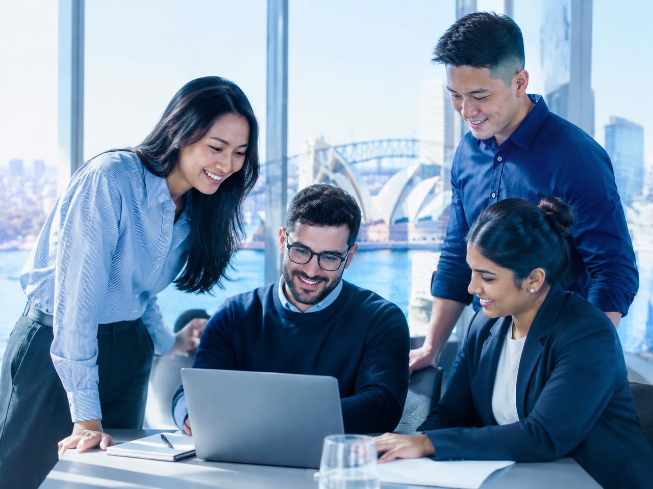 Talent team collaborating in a Sydney office
